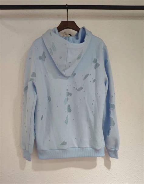 givenchy hoodie ripped blue